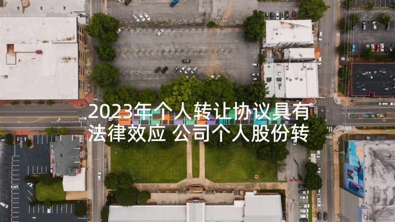 2023年个人转让协议具有法律效应 公司个人股份转让合同(大全5篇)