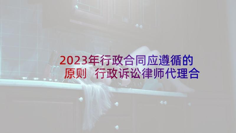 2023年行政合同应遵循的原则 行政诉讼律师代理合同(精选7篇)