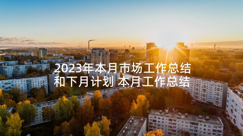 2023年本月市场工作总结和下月计划 本月工作总结和下月计划(大全5篇)