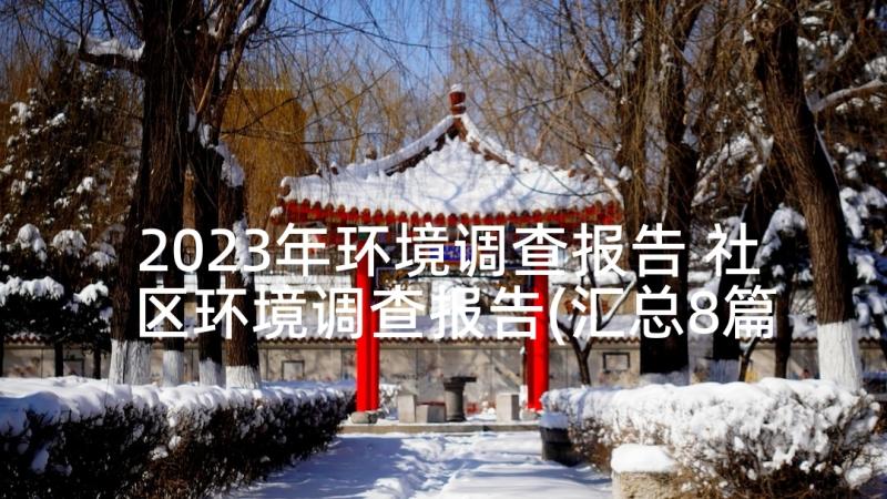 2023年环境调查报告 社区环境调查报告(汇总8篇)