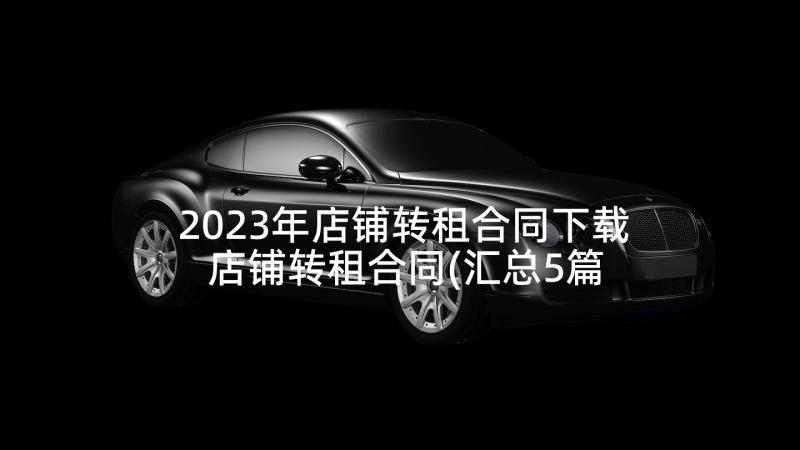 2023年店铺转租合同下载 店铺转租合同(汇总5篇)