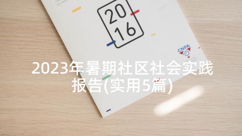 2023年暑期社区社会实践报告(实用5篇)