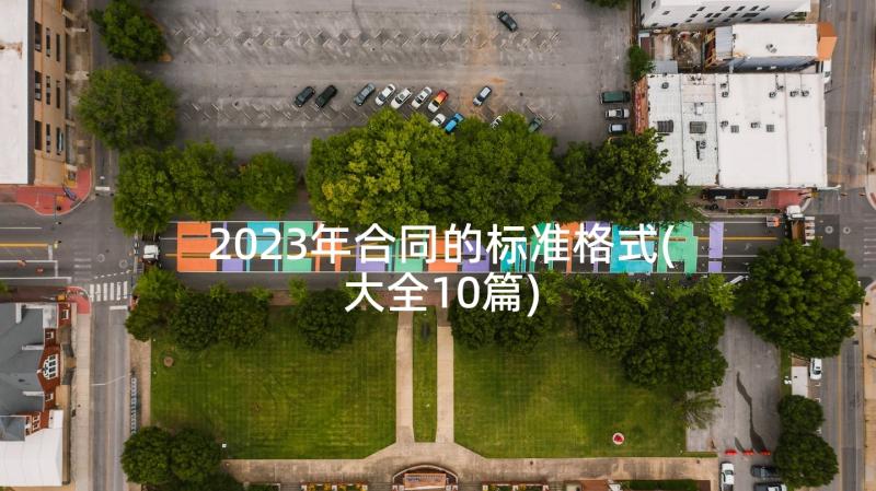 2023年合同的标准格式(大全10篇)