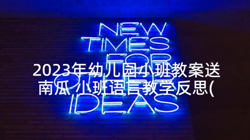 2023年幼儿园小班教案送南瓜 小班语言教学反思(模板10篇)