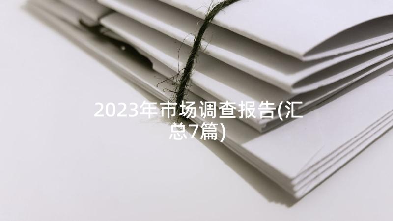 2023年市场调查报告(汇总7篇)