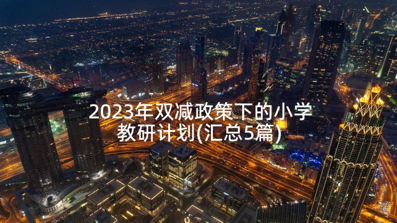 2023年双减政策下的小学教研计划(汇总5篇)