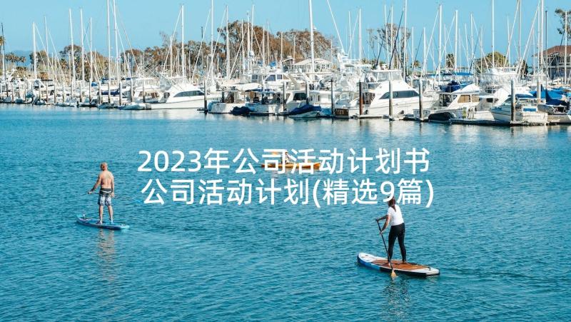 2023年公司活动计划书 公司活动计划(精选9篇)