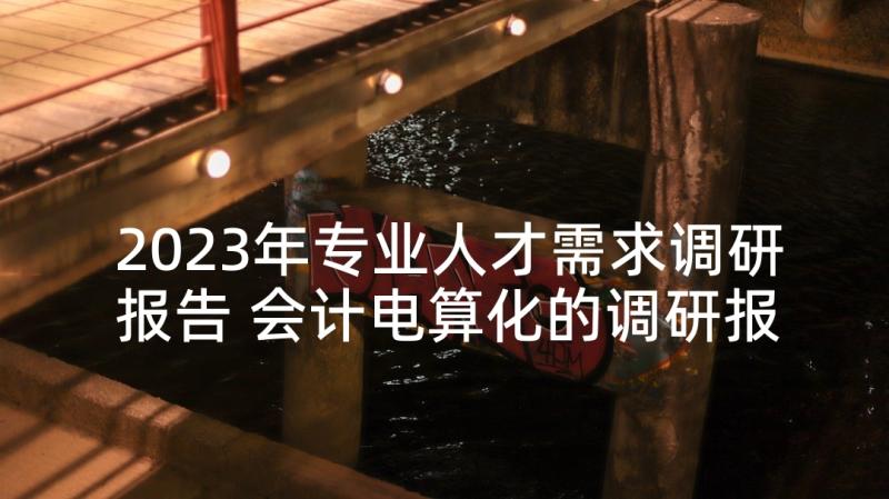 2023年专业人才需求调研报告 会计电算化的调研报告(优秀5篇)