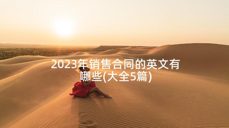 2023年销售合同的英文有哪些(大全5篇)