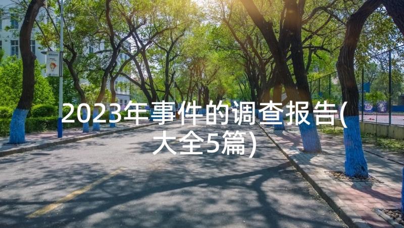 2023年事件的调查报告(大全5篇)