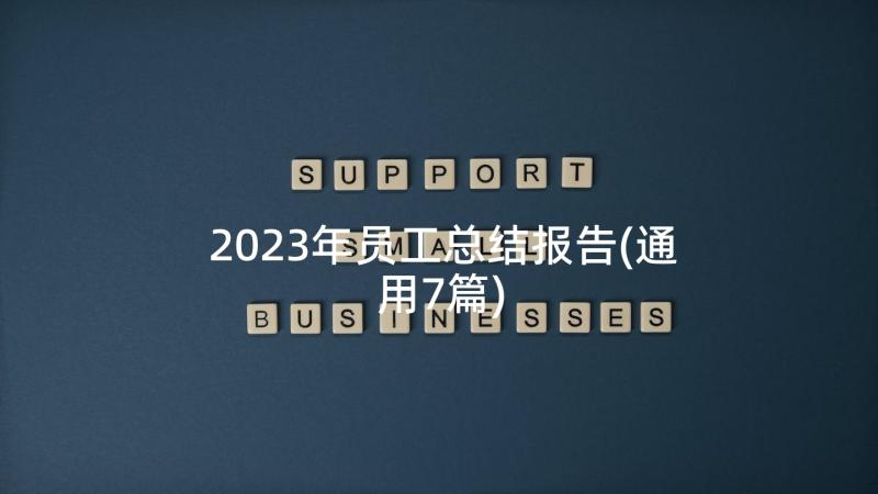 2023年员工总结报告(通用7篇)