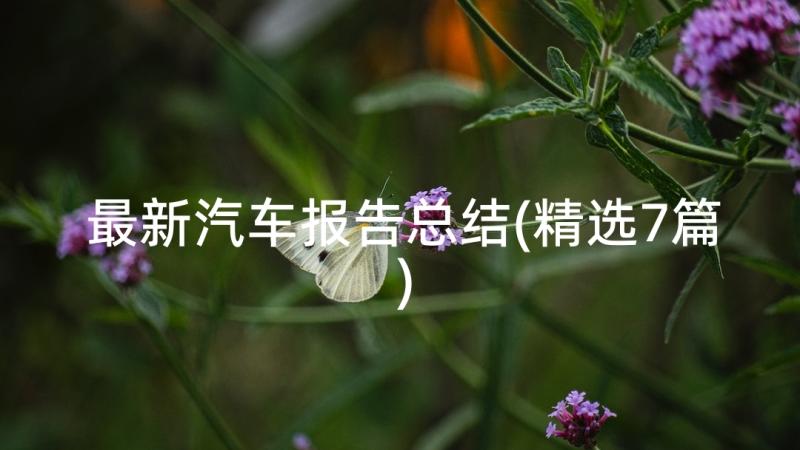 最新汽车报告总结(精选7篇)