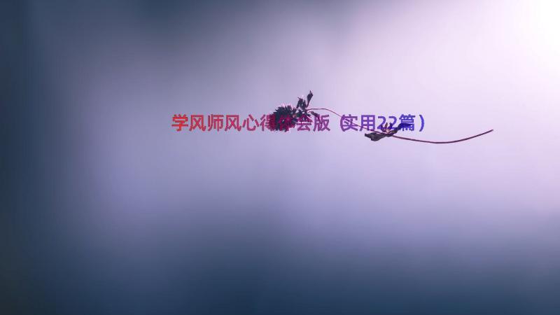 学风师风心得体会版（实用22篇）