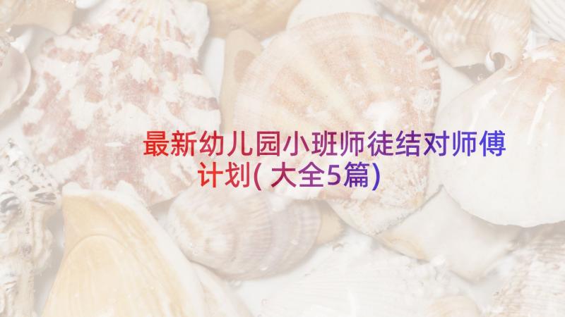 最新幼儿园小班师徒结对师傅计划(大全5篇)