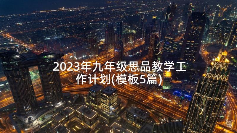 2023年九年级思品教学工作计划(模板5篇)