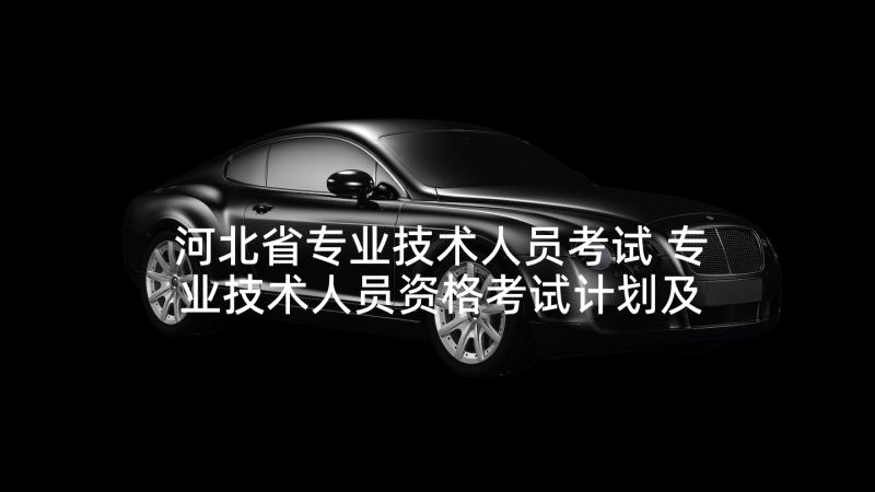 河北省专业技术人员考试 专业技术人员资格考试计划及问题通知(大全5篇)