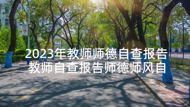 2023年教师师德自查报告 教师自查报告师德师风自查报告(优秀6篇)