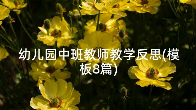 幼儿园中班教师教学反思(模板8篇)