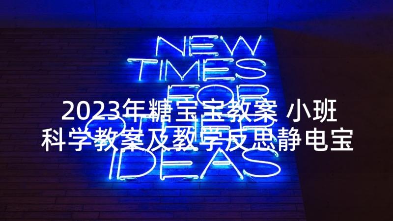 2023年糖宝宝教案 小班科学教案及教学反思静电宝宝你好(精选5篇)