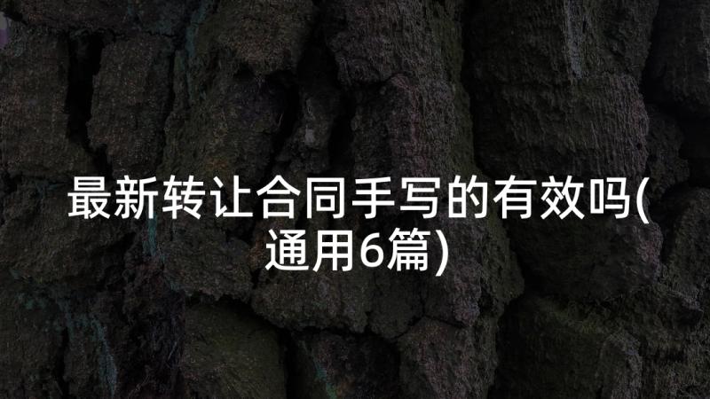 最新转让合同手写的有效吗(通用6篇)