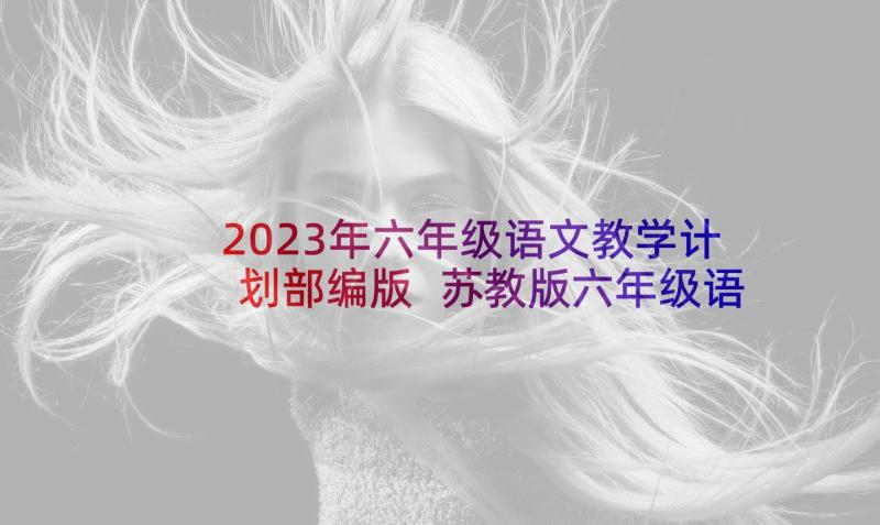 2023年六年级语文教学计划部编版 苏教版六年级语文的教学计划(优质7篇)