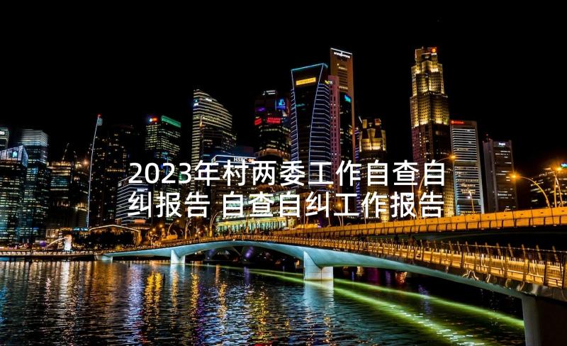 2023年村两委工作自查自纠报告 自查自纠工作报告(大全8篇)