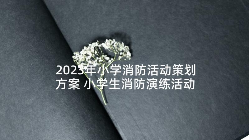 2023年小学消防活动策划方案 小学生消防演练活动方案(优秀5篇)