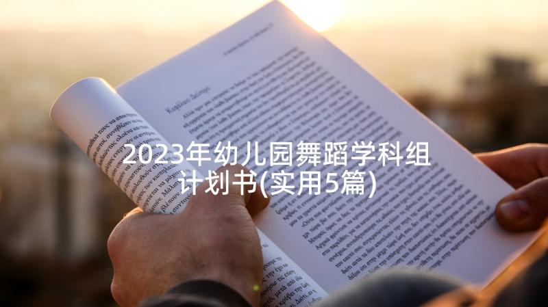 2023年幼儿园舞蹈学科组计划书(实用5篇)