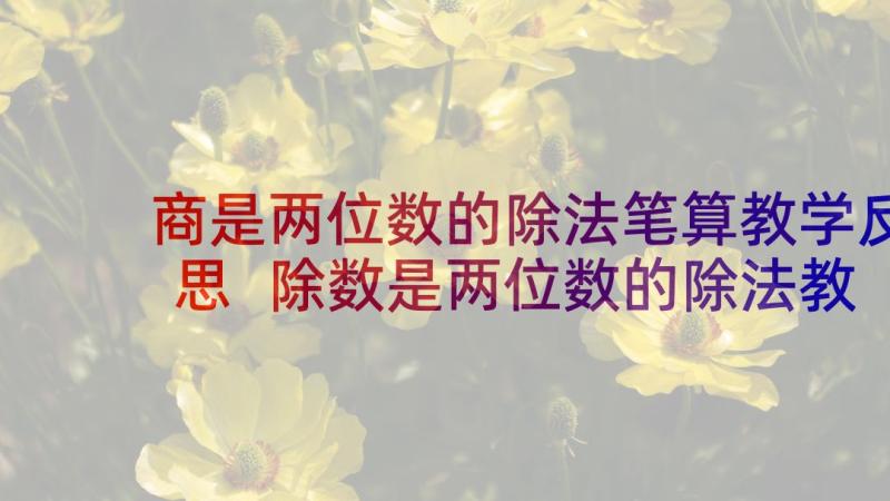 商是两位数的除法笔算教学反思 除数是两位数的除法教学反思(模板5篇)