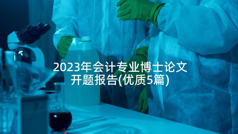 2023年会计专业博士论文开题报告(优质5篇)