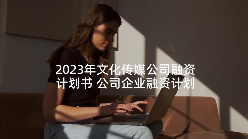2023年文化传媒公司融资计划书 公司企业融资计划书(实用5篇)