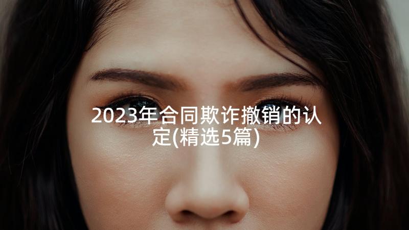 2023年合同欺诈撤销的认定(精选5篇)