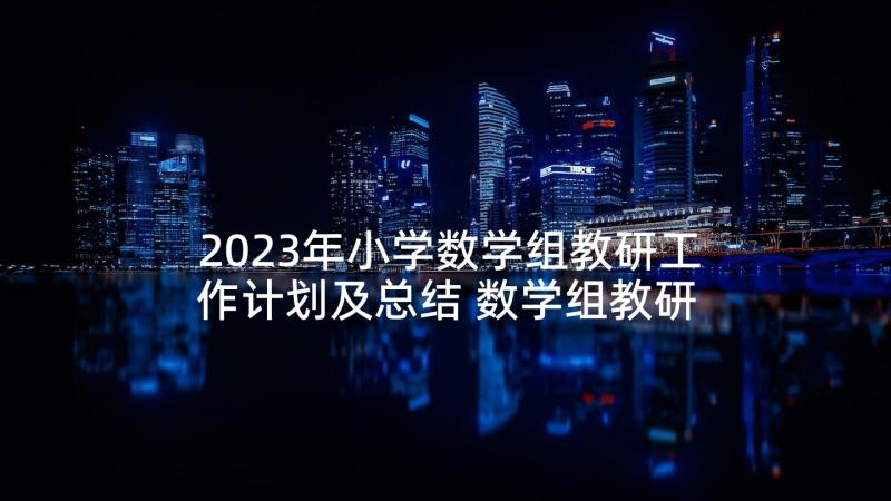 2023年小学数学组教研工作计划及总结 数学组教研工作计划(优质9篇)