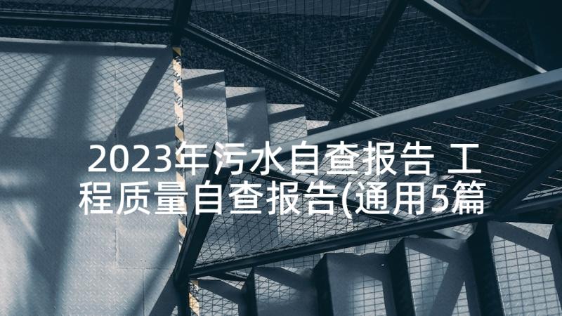 2023年污水自查报告 工程质量自查报告(通用5篇)