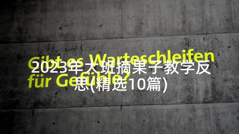 2023年大班摘果子教学反思(精选10篇)