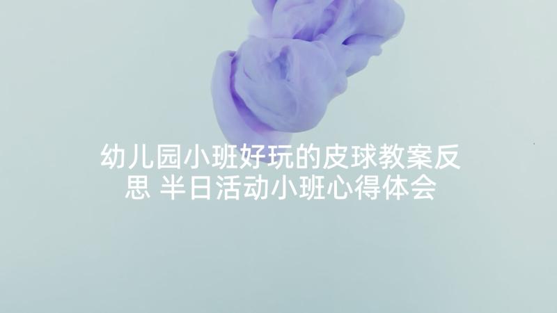 幼儿园小班好玩的皮球教案反思 半日活动小班心得体会(优质7篇)