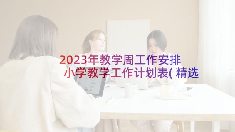 2023年教学周工作安排 小学教学工作计划表(精选10篇)