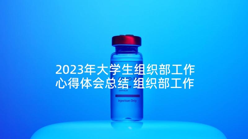 2023年大学生组织部工作心得体会总结 组织部工作要点心得体会(大全7篇)