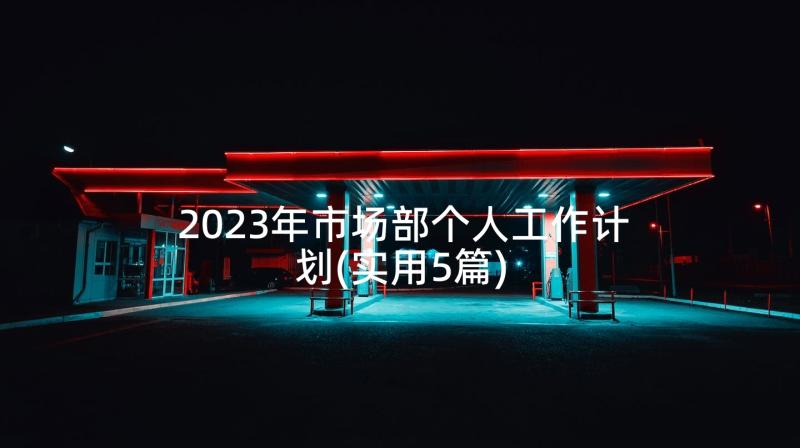 2023年市场部个人工作计划(实用5篇)