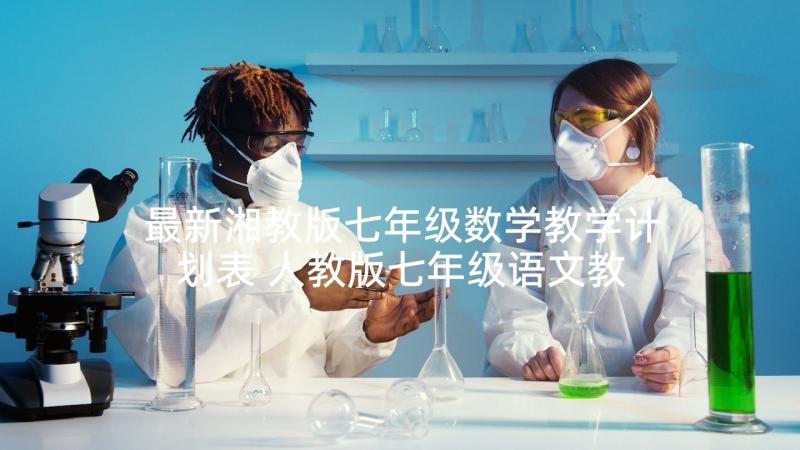 最新湘教版七年级数学教学计划表 人教版七年级语文教学计划(精选8篇)