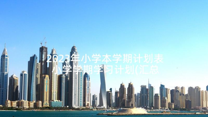 2023年小学本学期计划表 小学学期学习计划(汇总9篇)