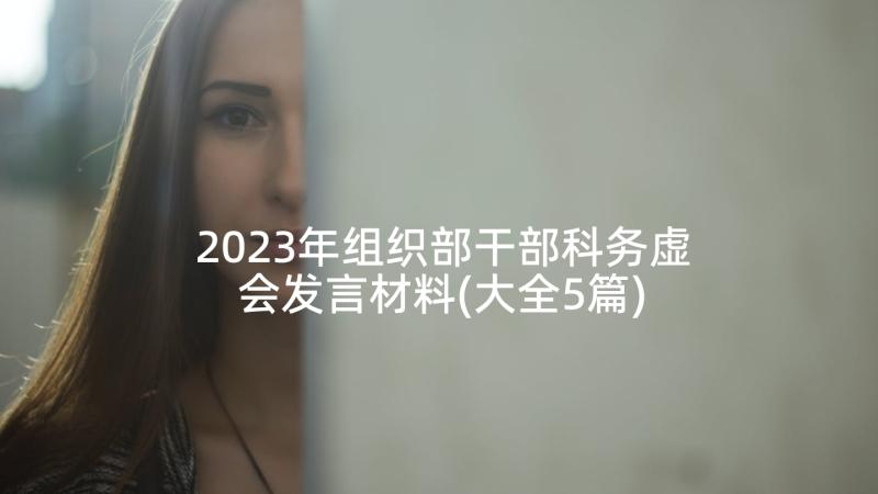 2023年组织部干部科务虚会发言材料(大全5篇)