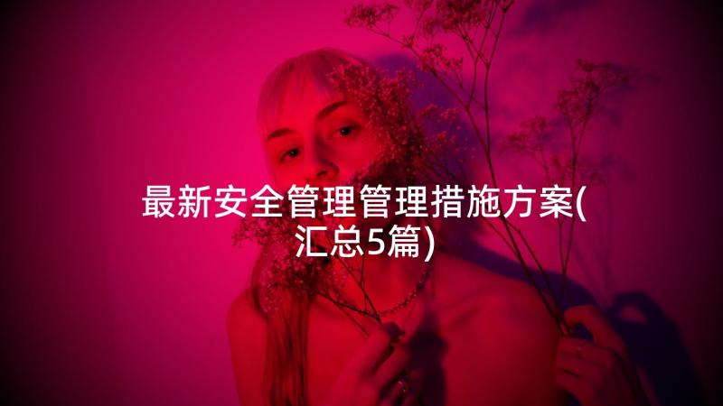 最新安全管理管理措施方案(汇总5篇)