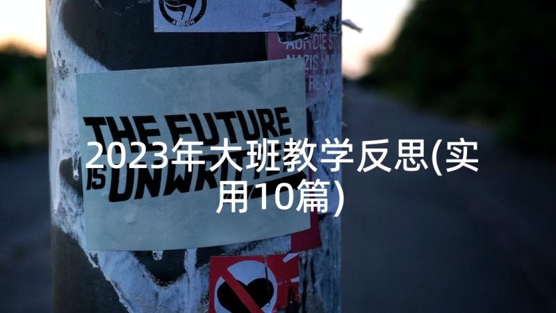 2023年大班教学反思(实用10篇)