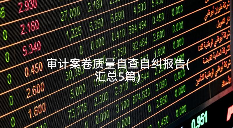 审计案卷质量自查自纠报告(汇总5篇)