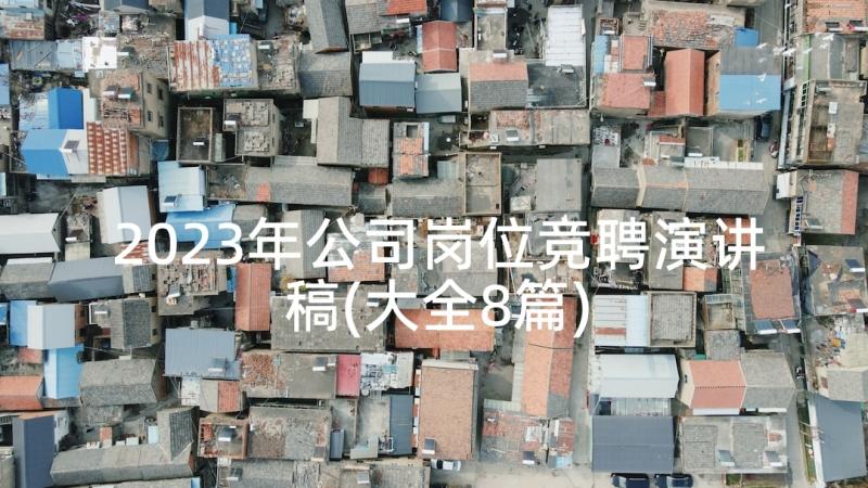 2023年公司岗位竞聘演讲稿(大全8篇)