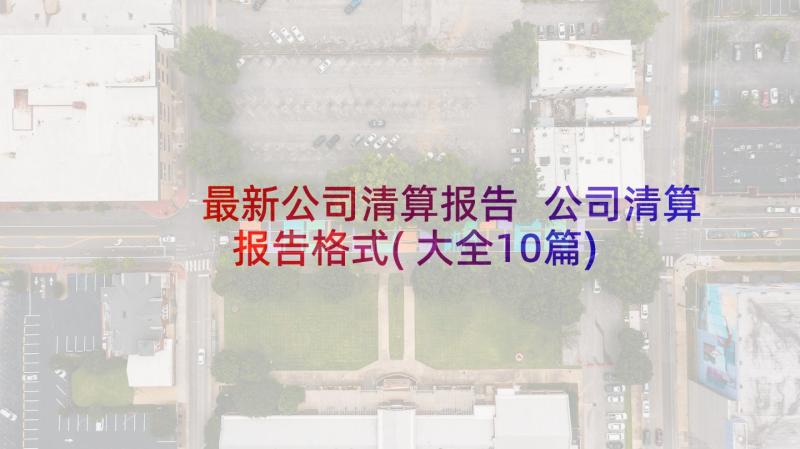 最新公司清算报告 公司清算报告格式(大全10篇)