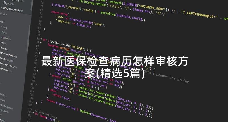 最新医保检查病历怎样审核方案(精选5篇)