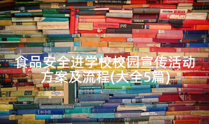 食品安全进学校校园宣传活动方案及流程(大全5篇)