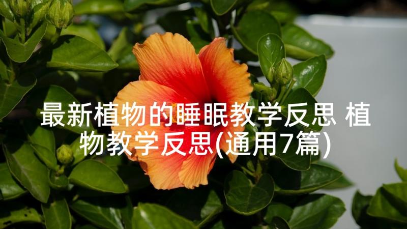 最新植物的睡眠教学反思 植物教学反思(通用7篇)